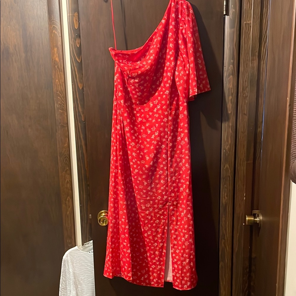 French Connection Red One Shoulder Dress